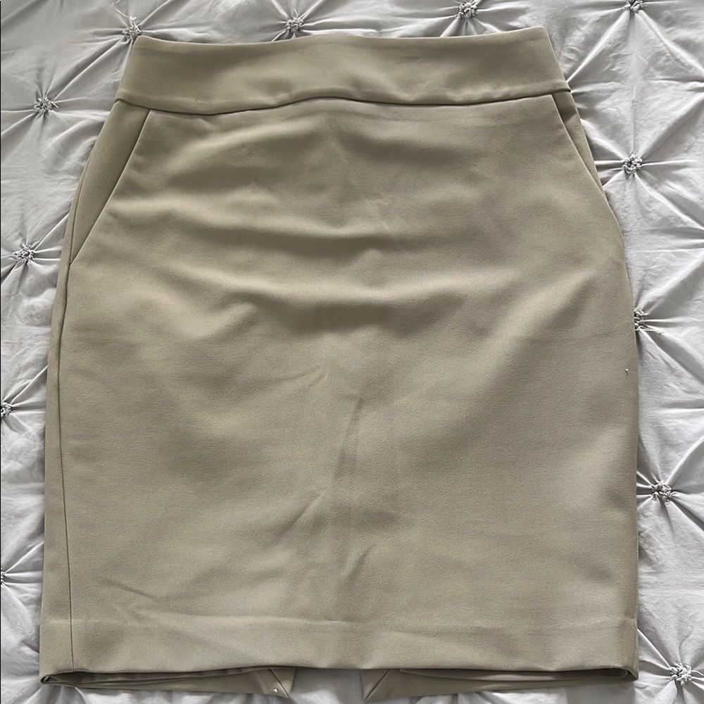 Express Tan Knee-Length Pencil Skirt for Work